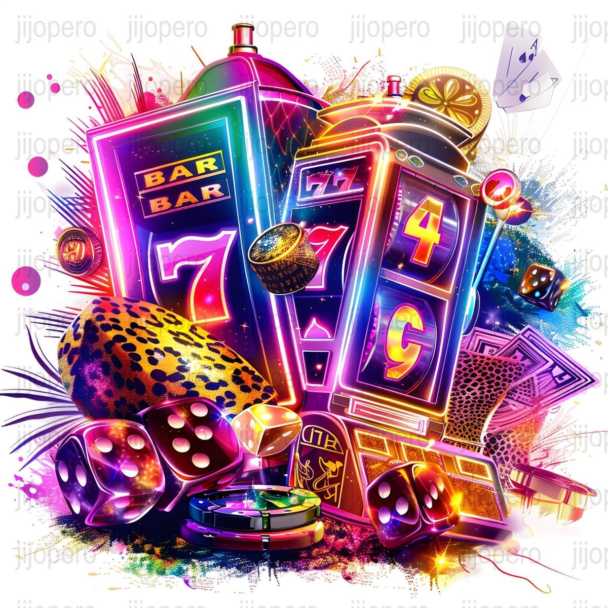 Jackpot Slot ဂိမ်း Reels လှည့်ပတ်နေသောမြင်ကွင်း